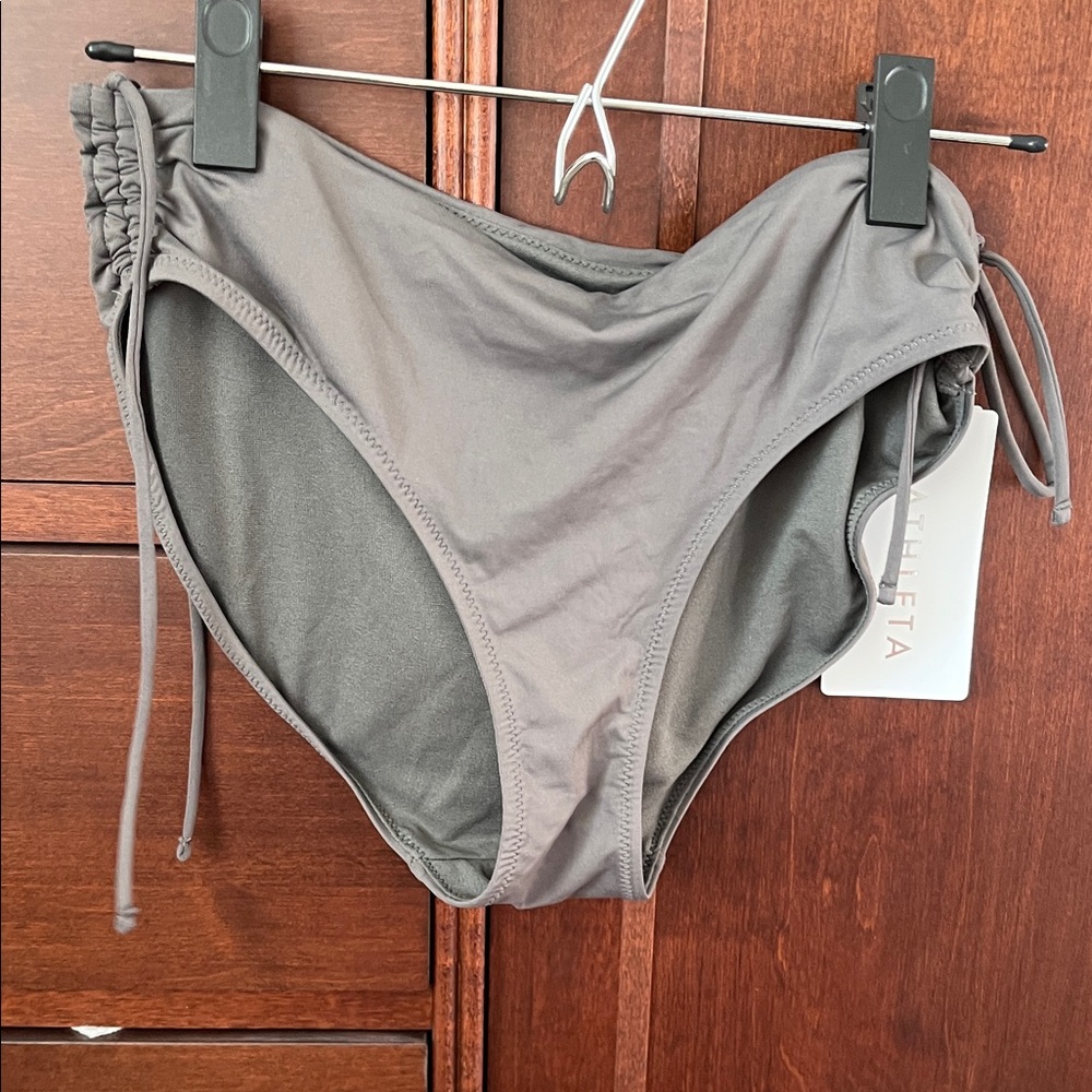 Athleta Gray Bikini Bottom with Side Ties